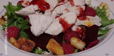 Hot Chicken Raspberry Salad Recipe